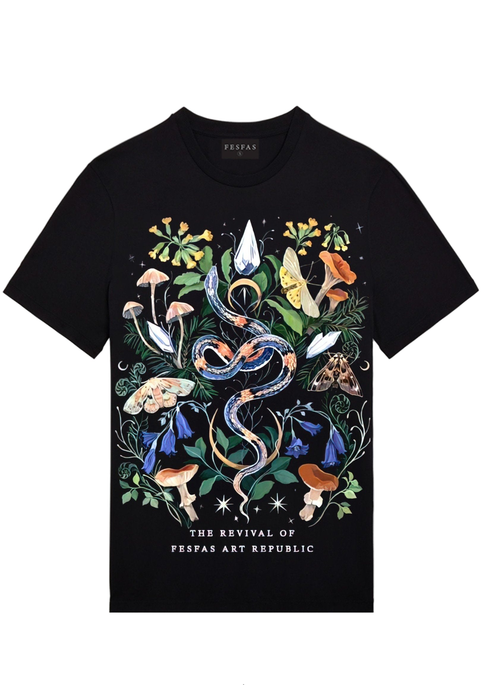 FesFas nature-print T-shirt | Black