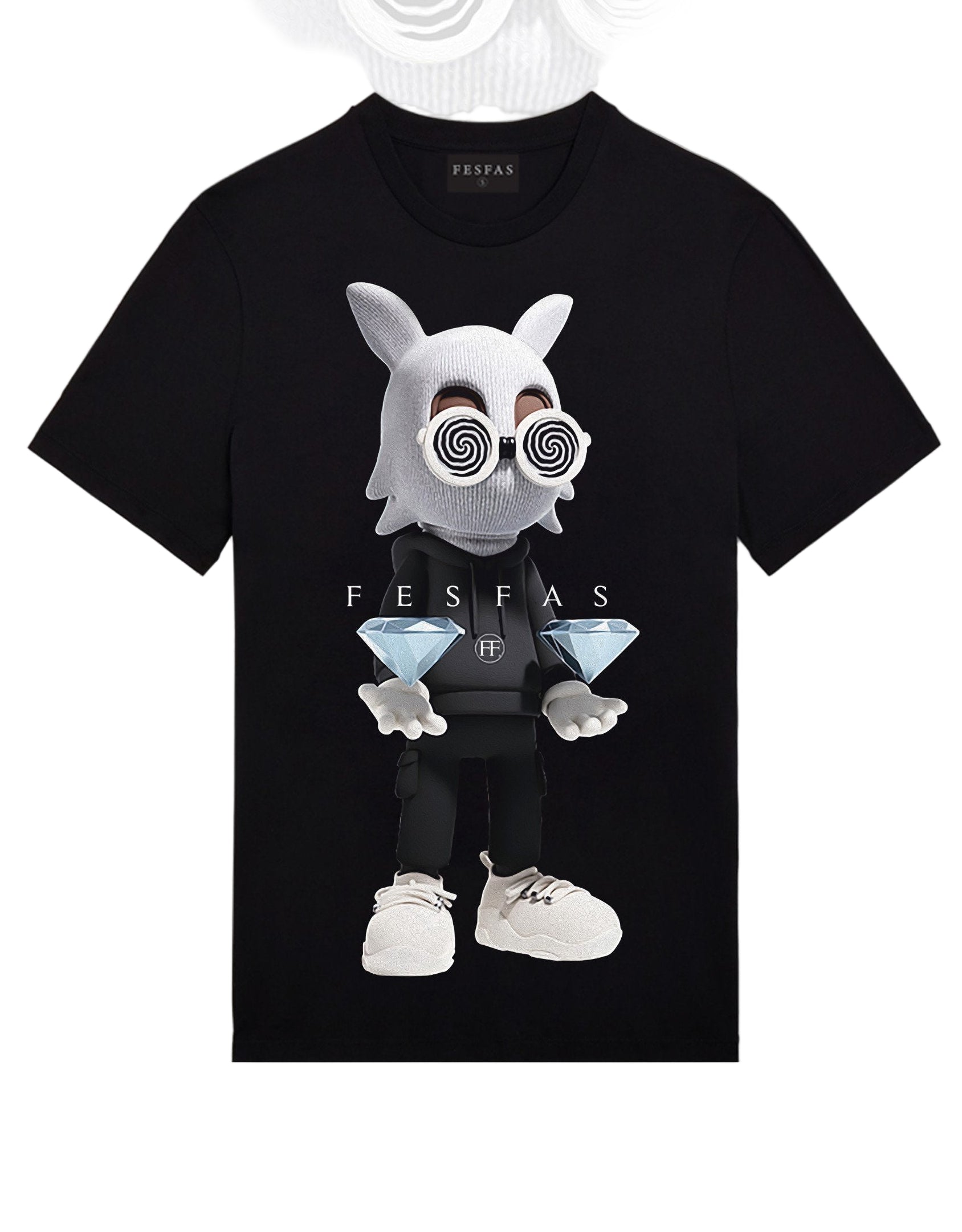 FesFas bear-print T-shirt | Black