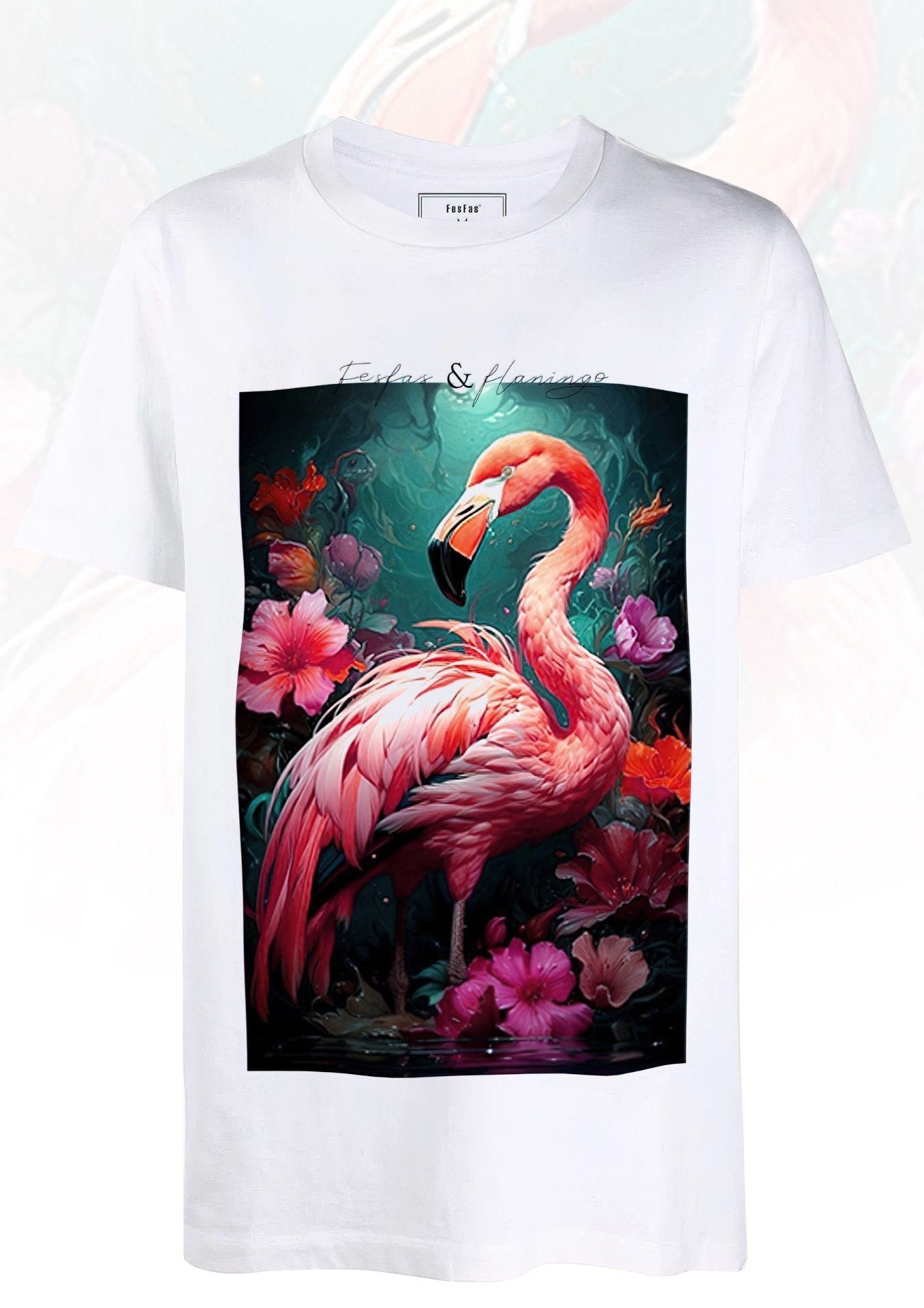 FesFas flamingo-print T-shirt | White