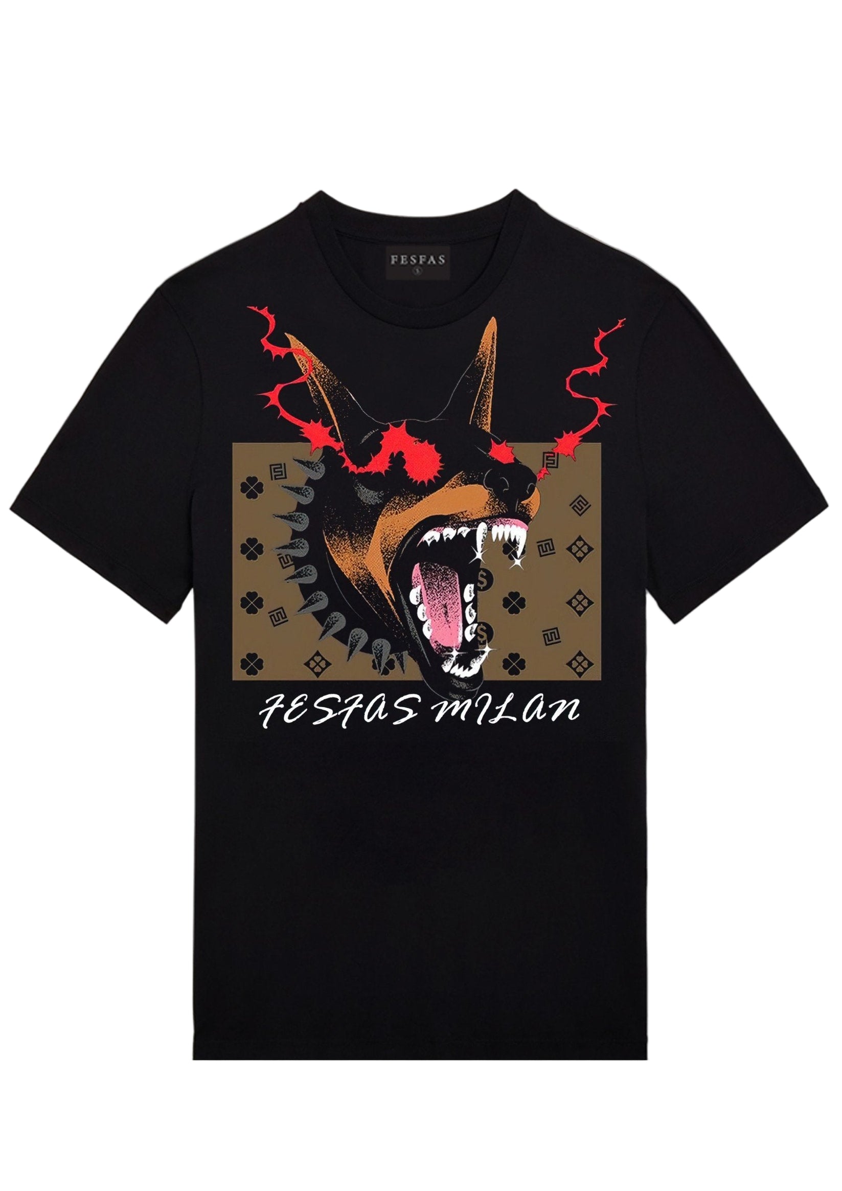 FesFas dog-print T-shirt | Black