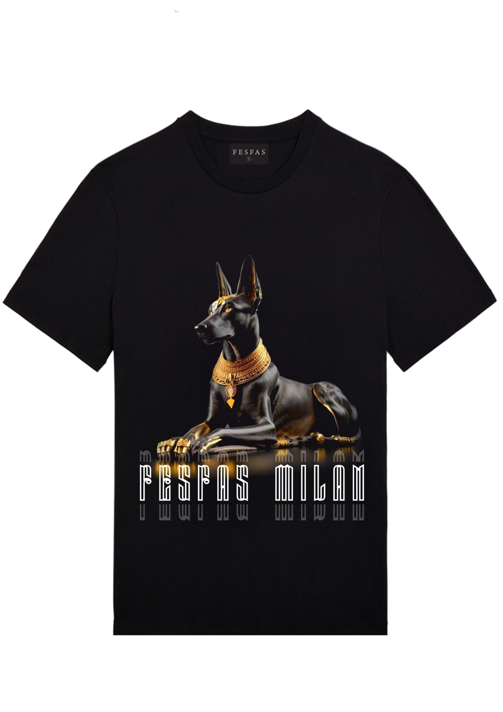 FesFas egyptian dog-print T-shirt | Black | Men
