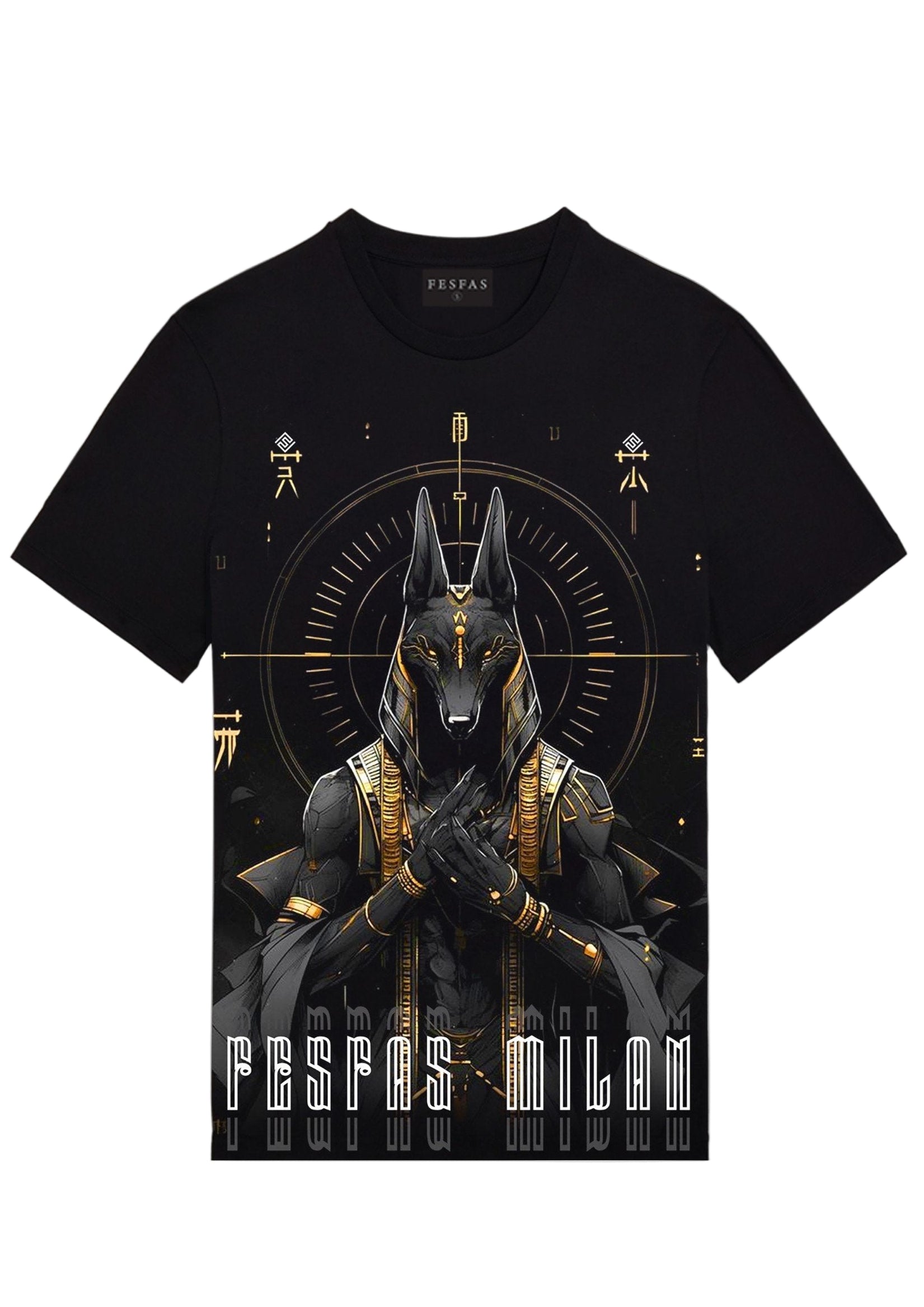 FesFas anubis-print T-shirt | Black