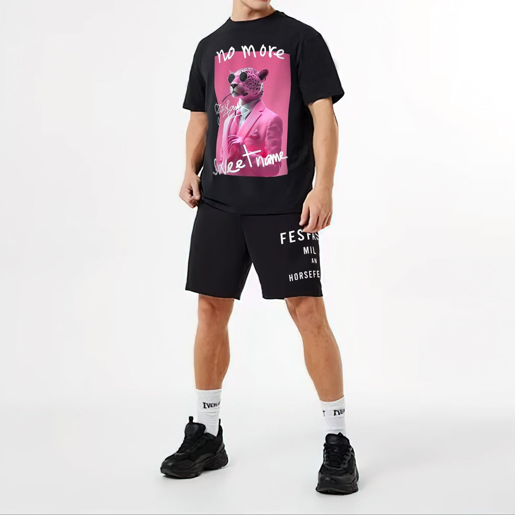 FesFas panther-print T-shirt | Black