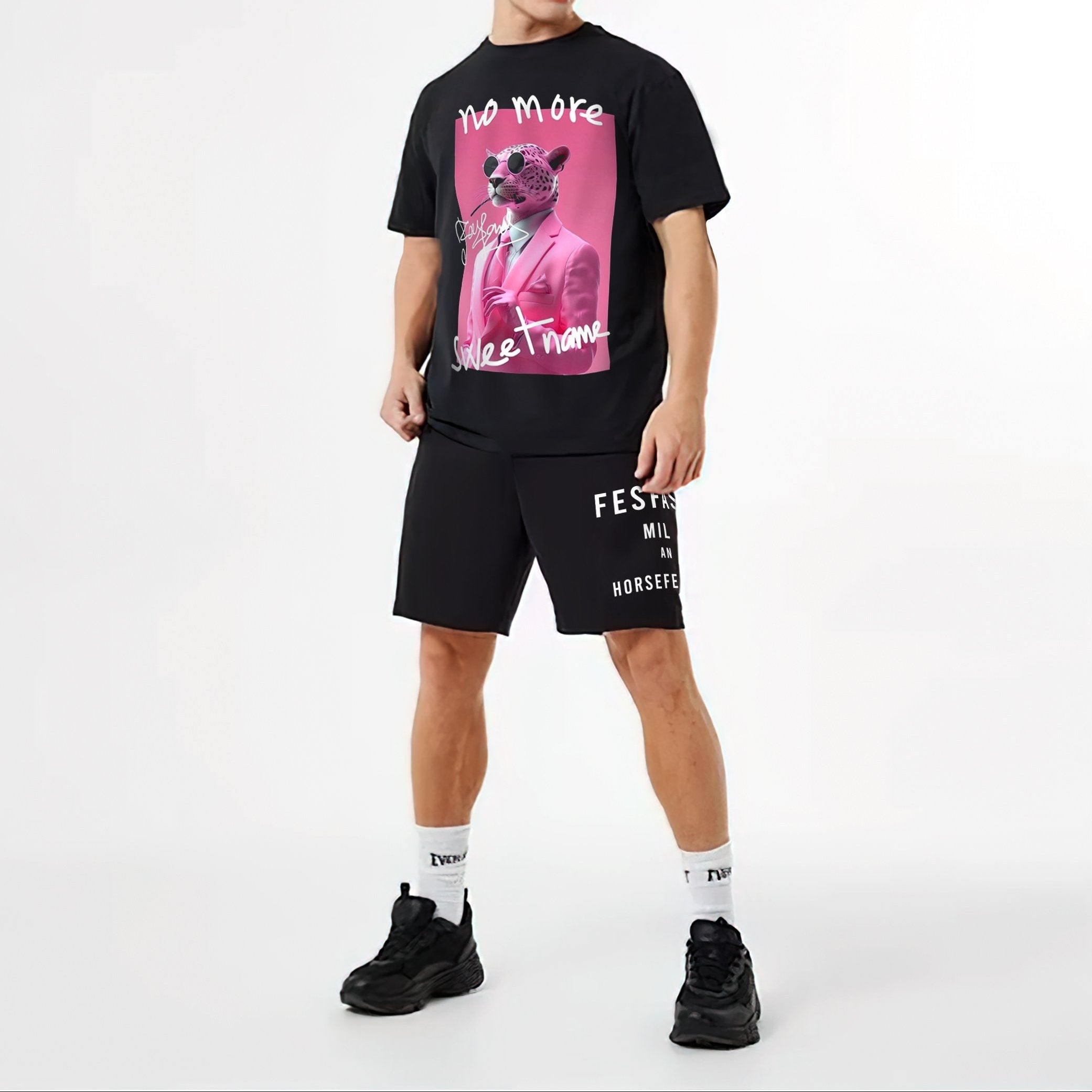 FesFas panther-print T-shirt | Black