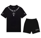 FesFas cross-print T-shirt | Black
