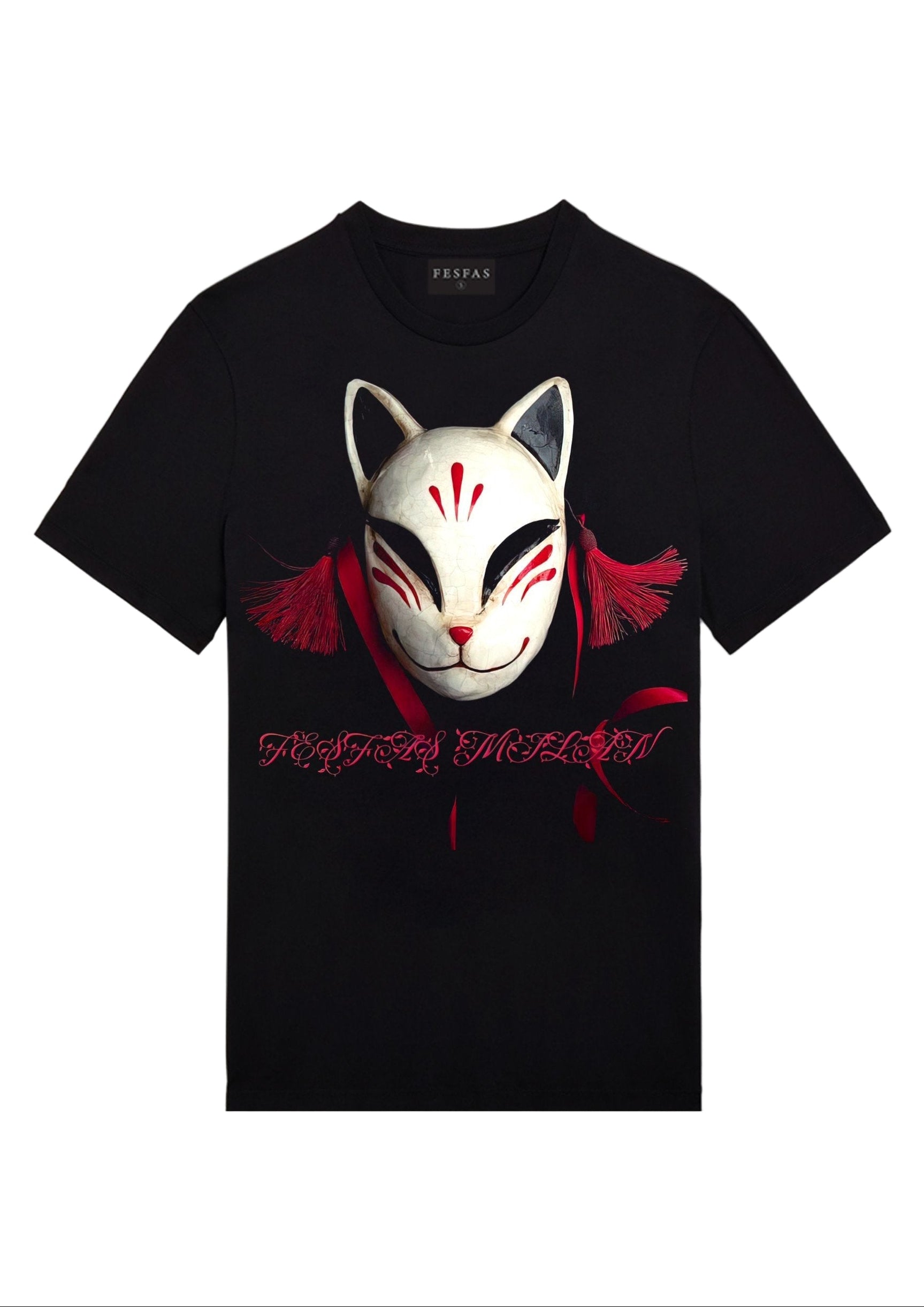FesFas Kitsune-print T-shirt | Black