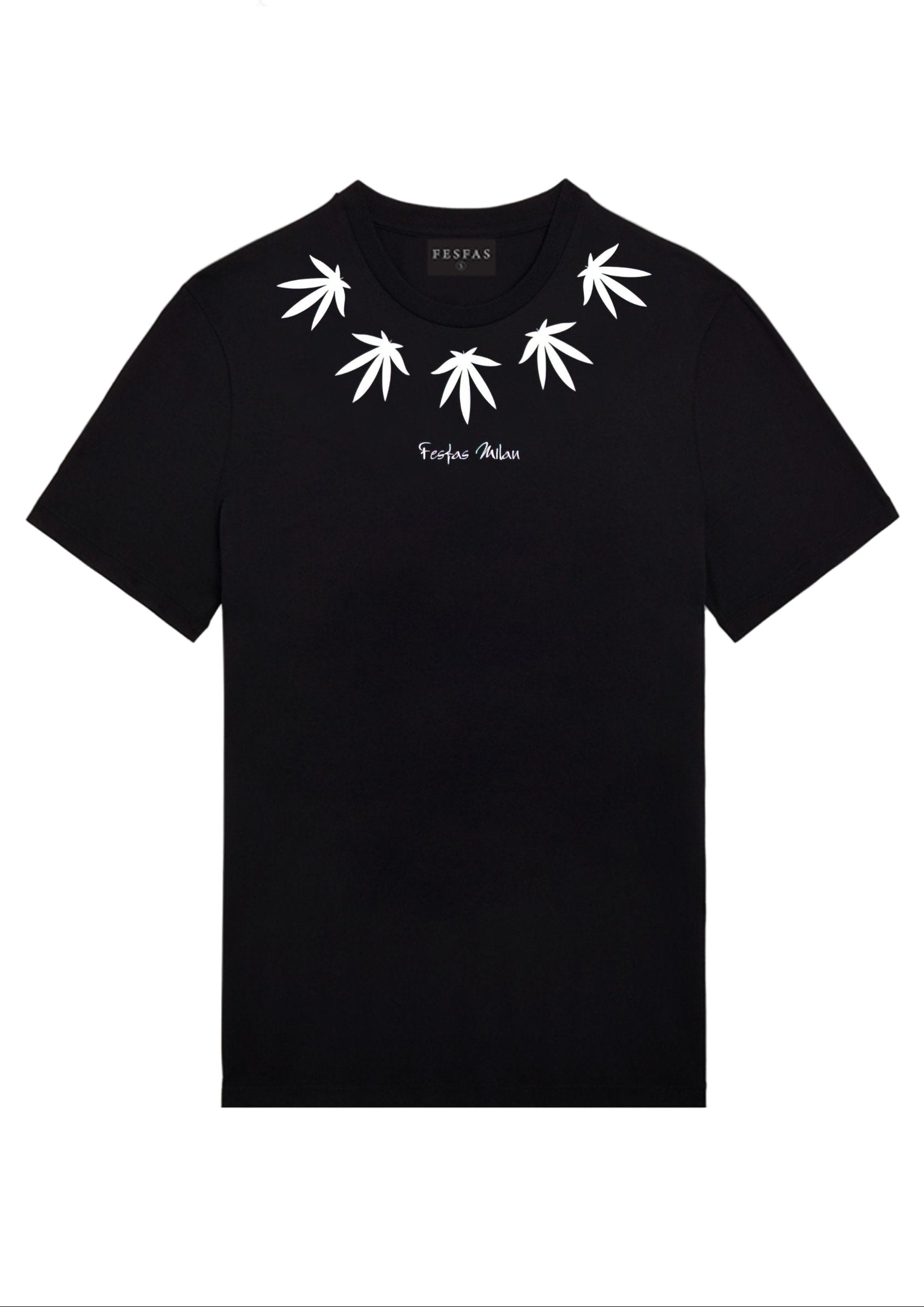 FesFas Leaf-print T-shirt | Black