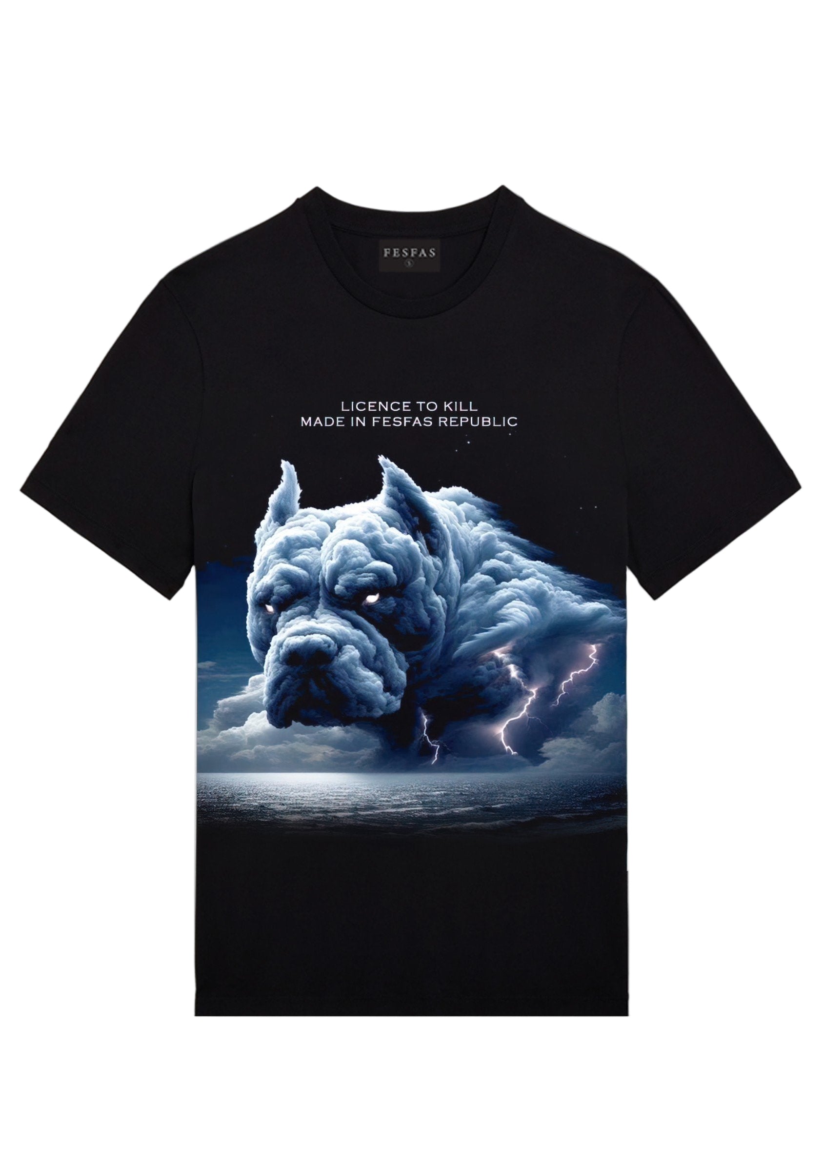 FesFas Bulldog-print T-shirt | Black