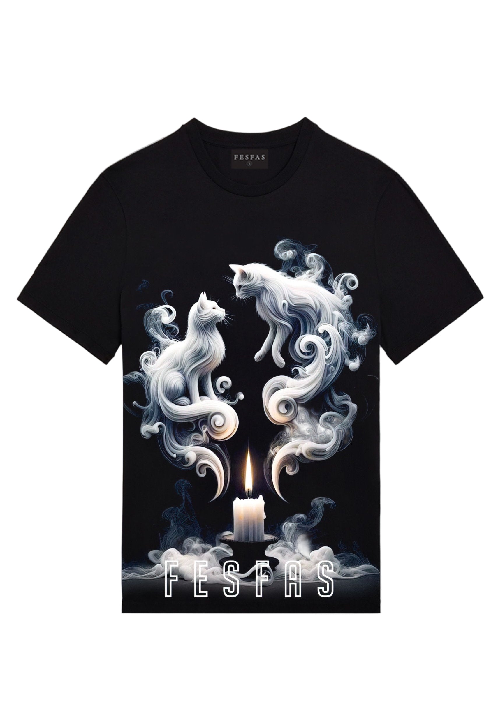 FesFas Cats-print T-shirt | Black