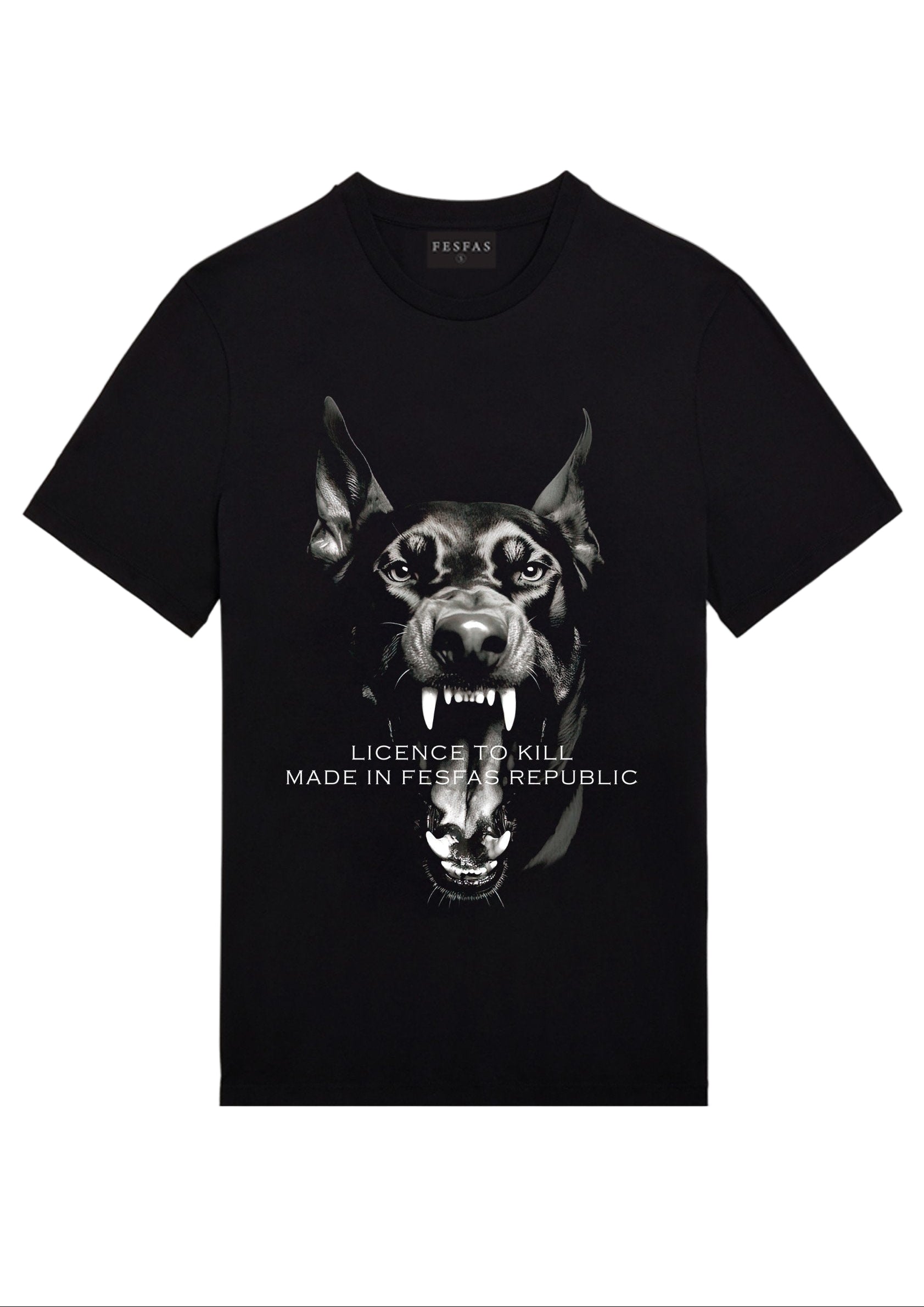 FesFas Doberman-print T-shirt | Black