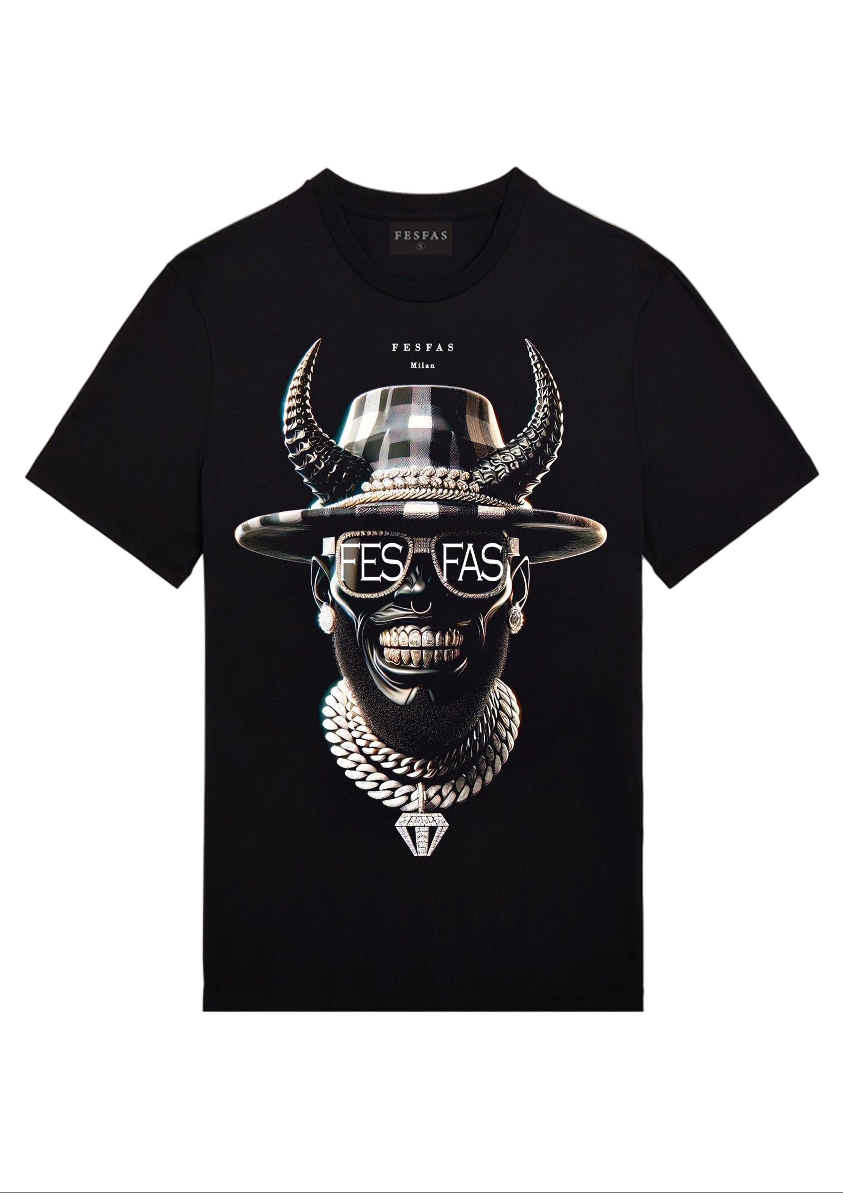 FesFas Horned Icon-print T-shirt | Black | Men