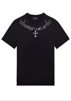 FesFas Cross-print T-shirt | Black