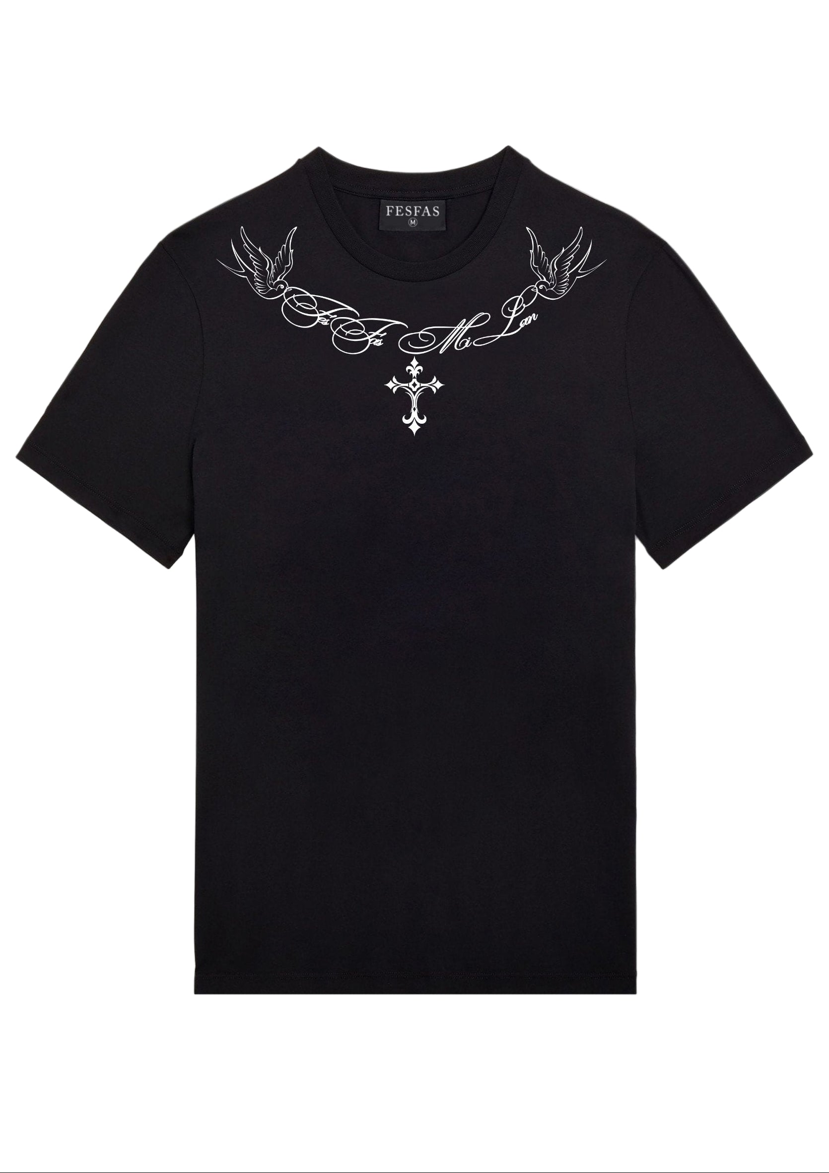 FesFas Cross-print T-shirt | Black | Men