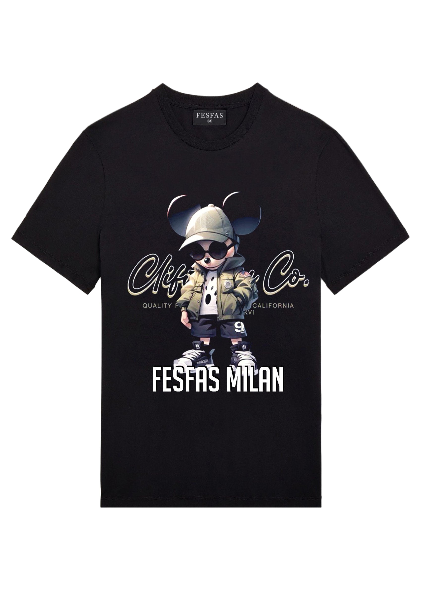 FesFas Mickey-print T-shirt | Black