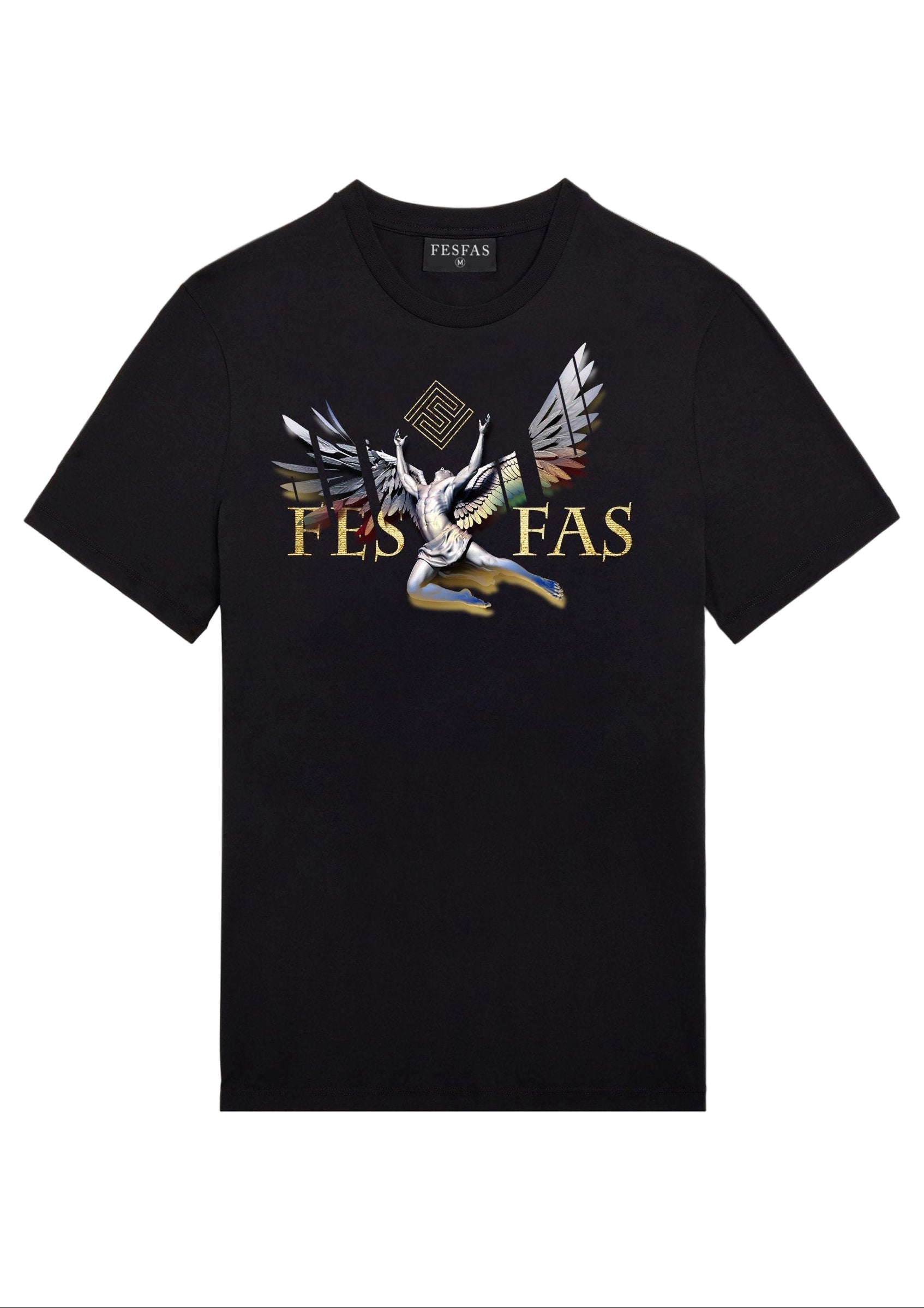 FesFas Angel-print T-shirt | Black | Men
