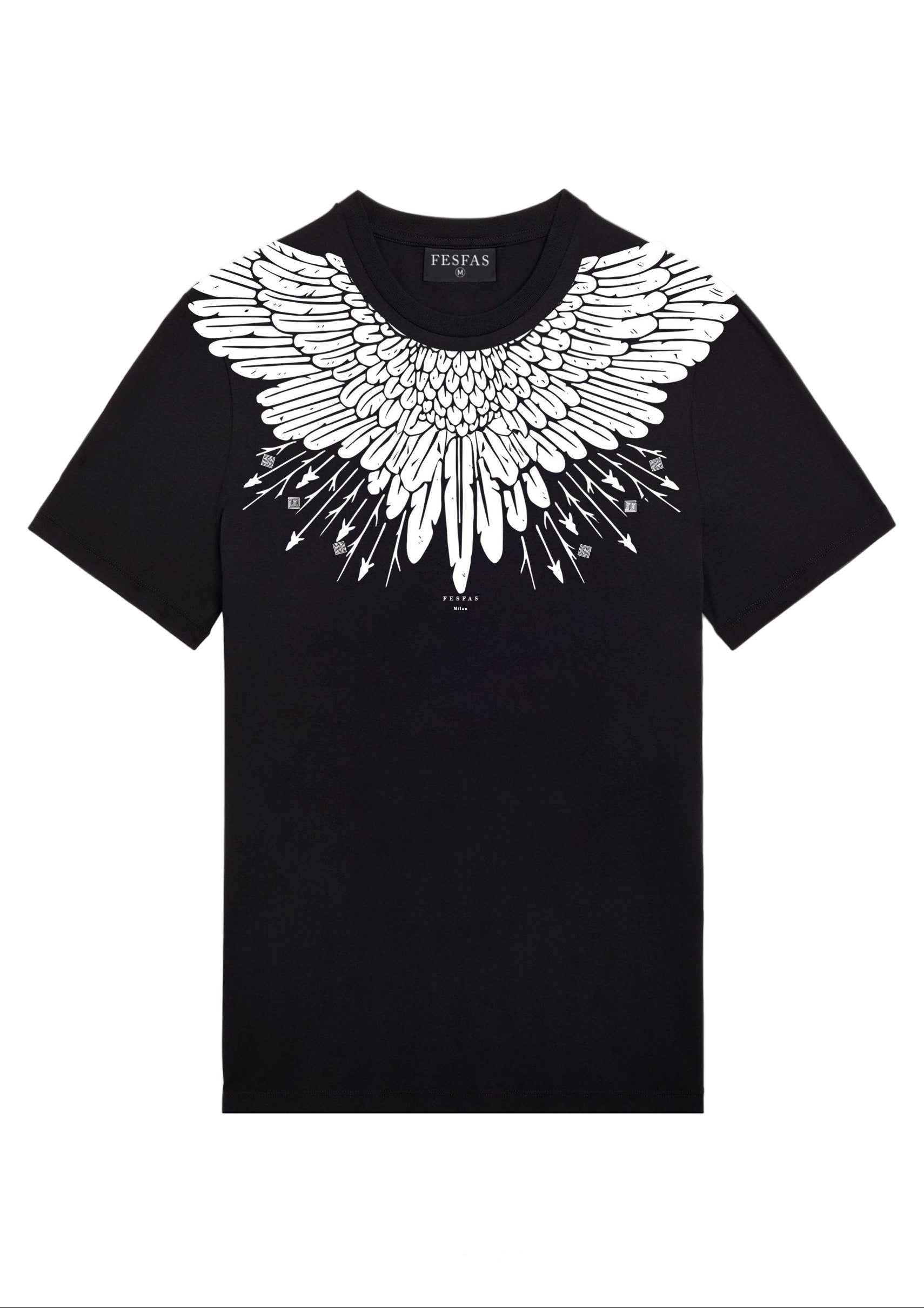 FesFas Eagle Wing-print T-shirt | Black