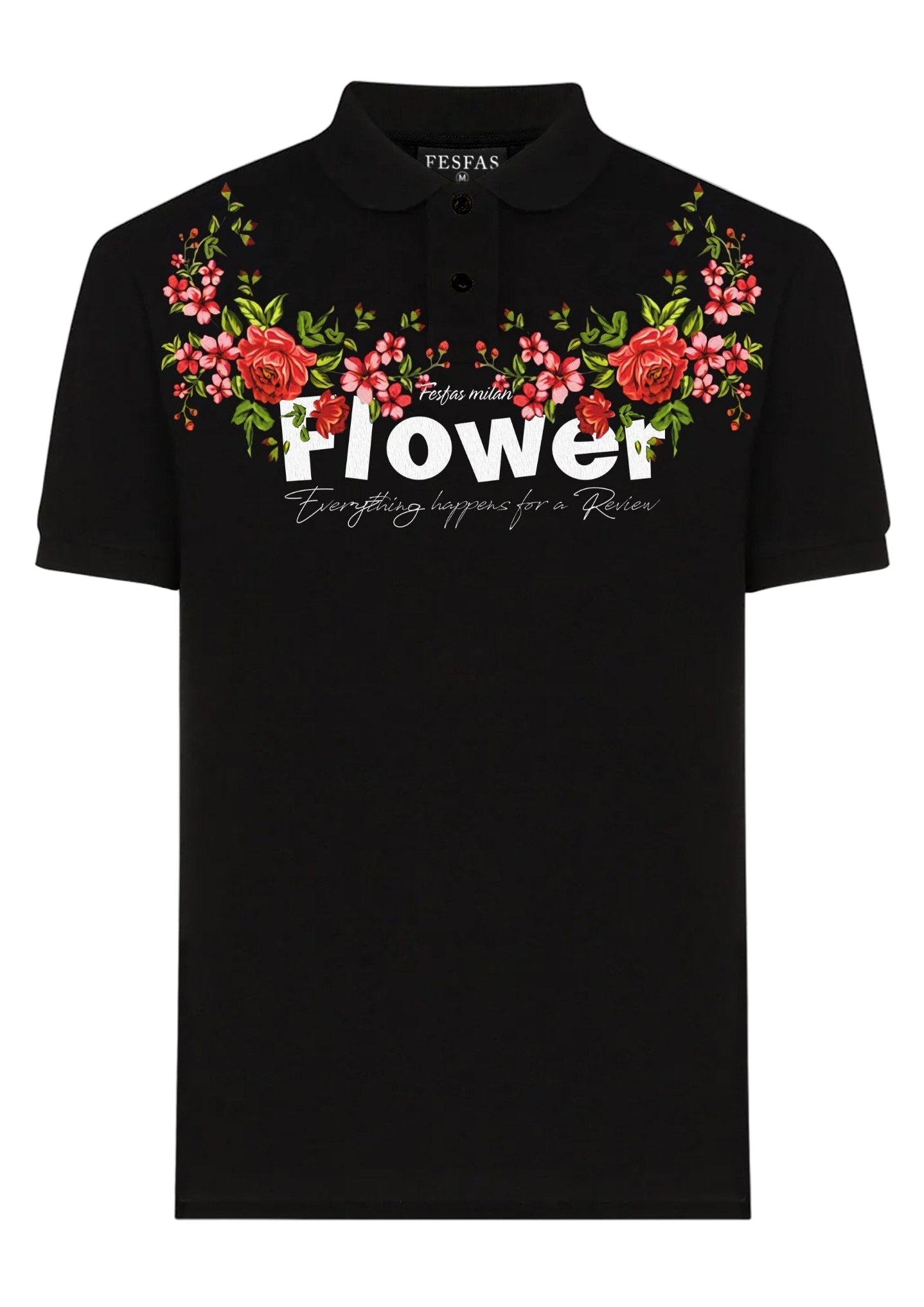 FesFas Floral-print Polo Shirt | Men | Black