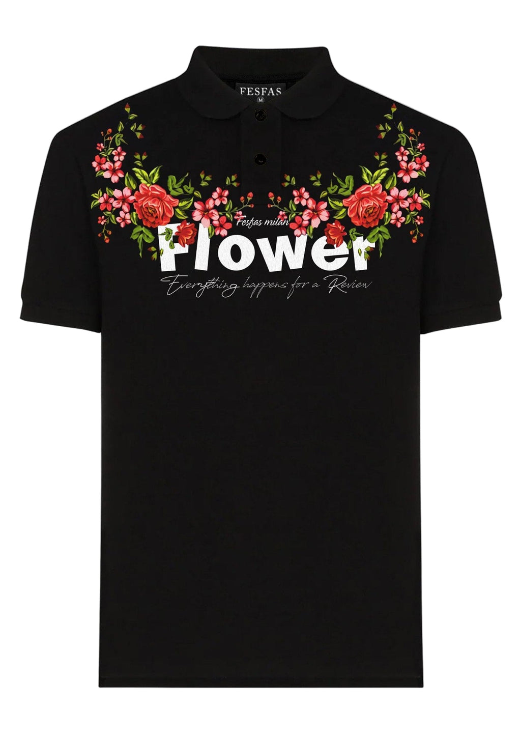 FesFas Floral-print Polo Shirt | Men | Black