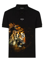FesFas Tiger-print Polo Shirt | Black