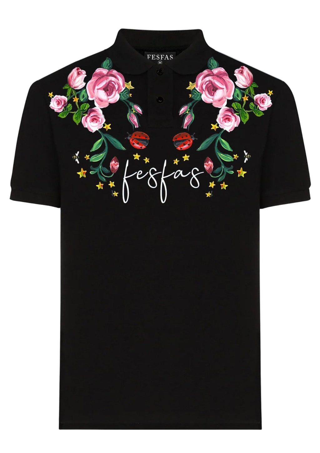 FesFas Floral-print Polo Shirt | Black