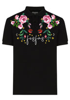 FesFas Floral-print Polo Shirt | Black