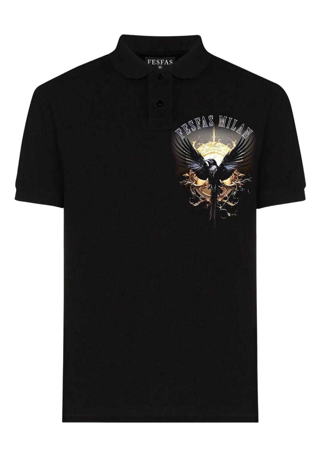FesFas Eagle-print Polo Shirt | Black