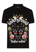 FesFas Panther-print Polo Shirt | Black