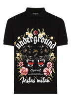 FesFas Panther-print Polo Shirt | Black