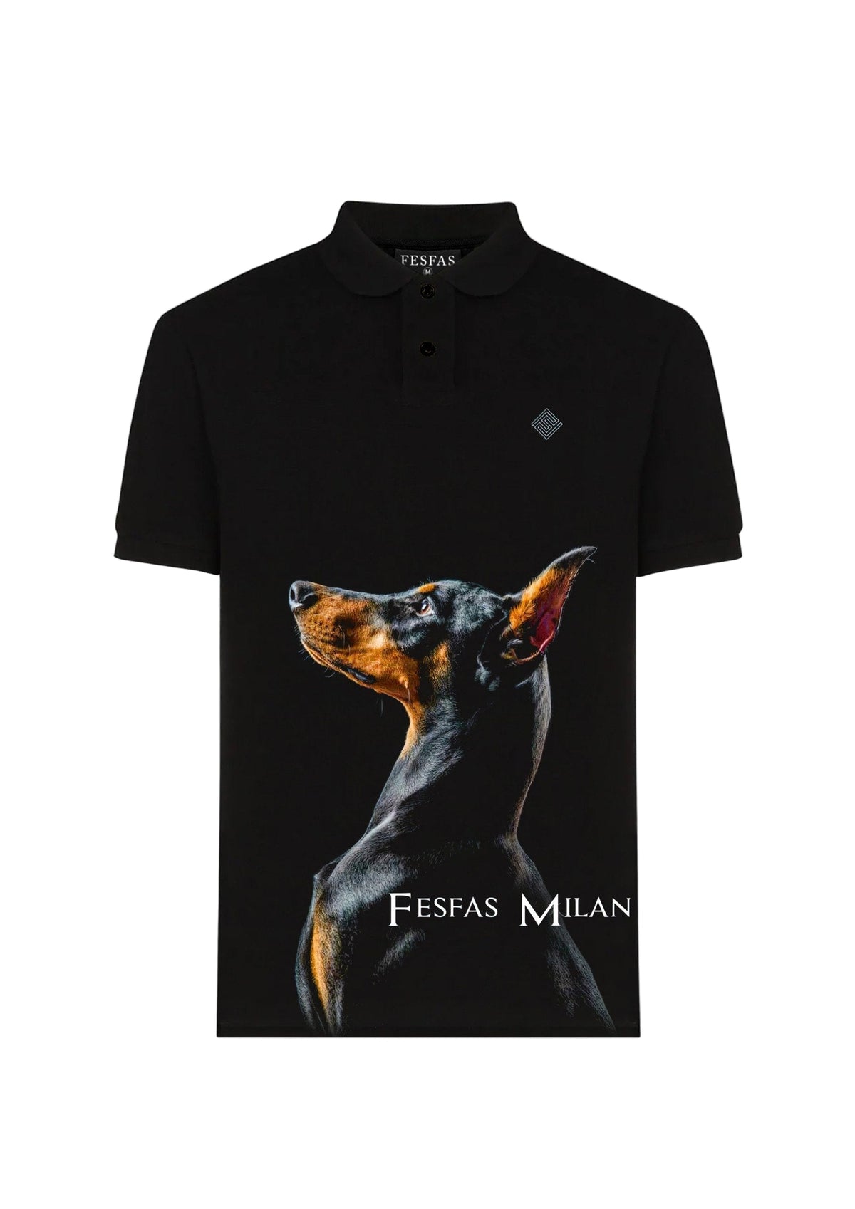 FesFas Doberman-print Polo Shirt | Black