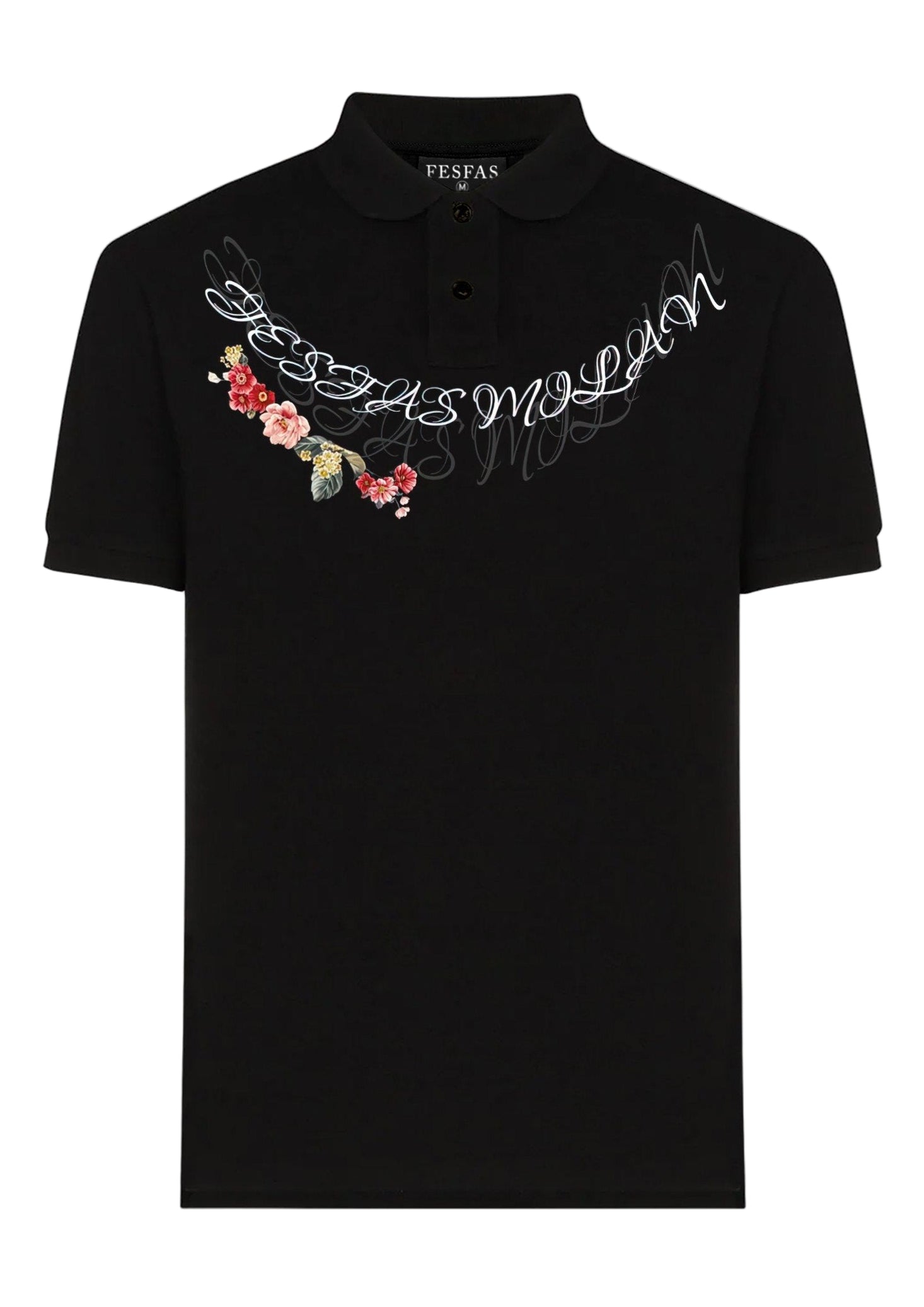 FesFas Floral-print Polo Shirt | Black
