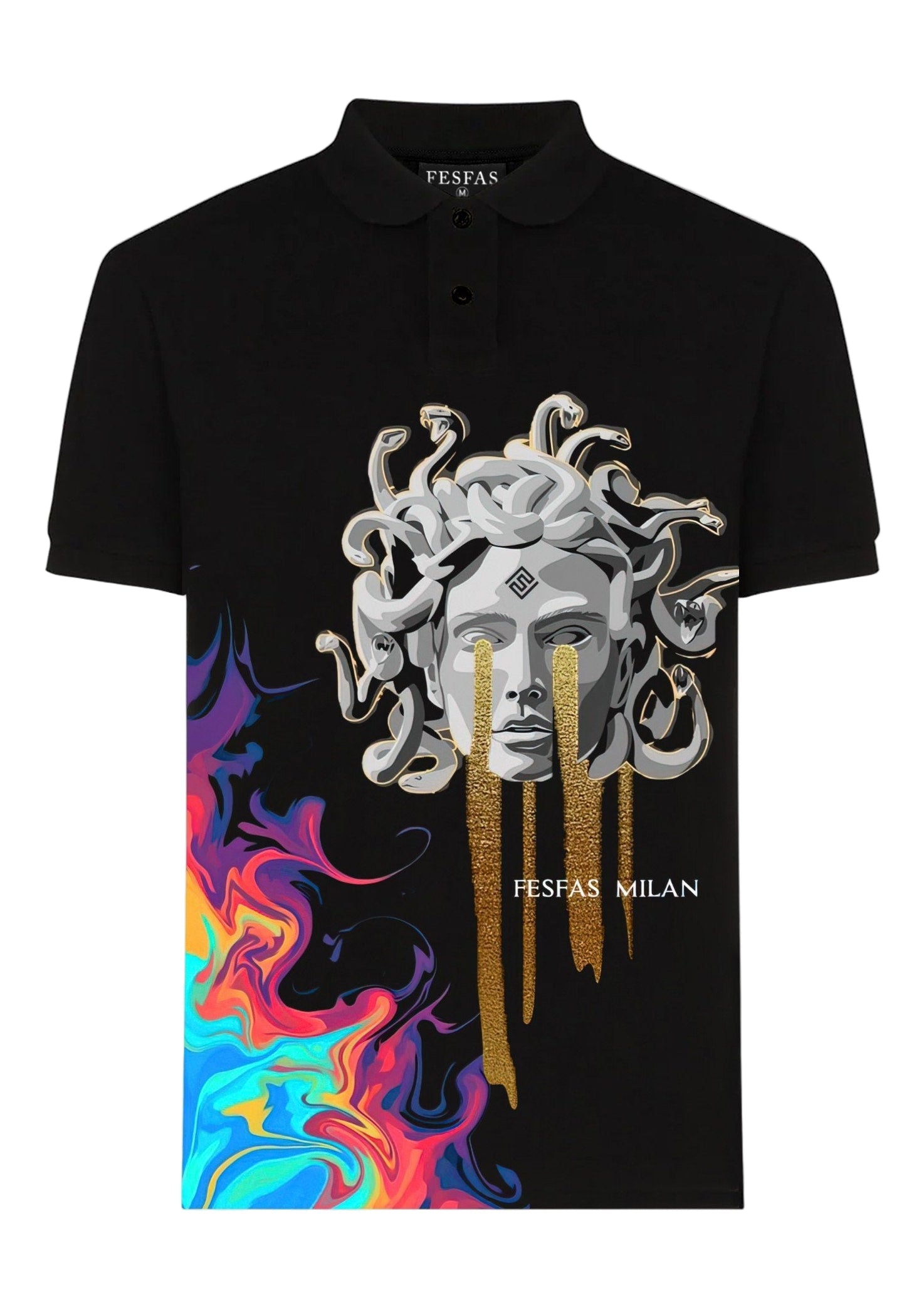 FesFas Medusa-print Polo Shirt | Black