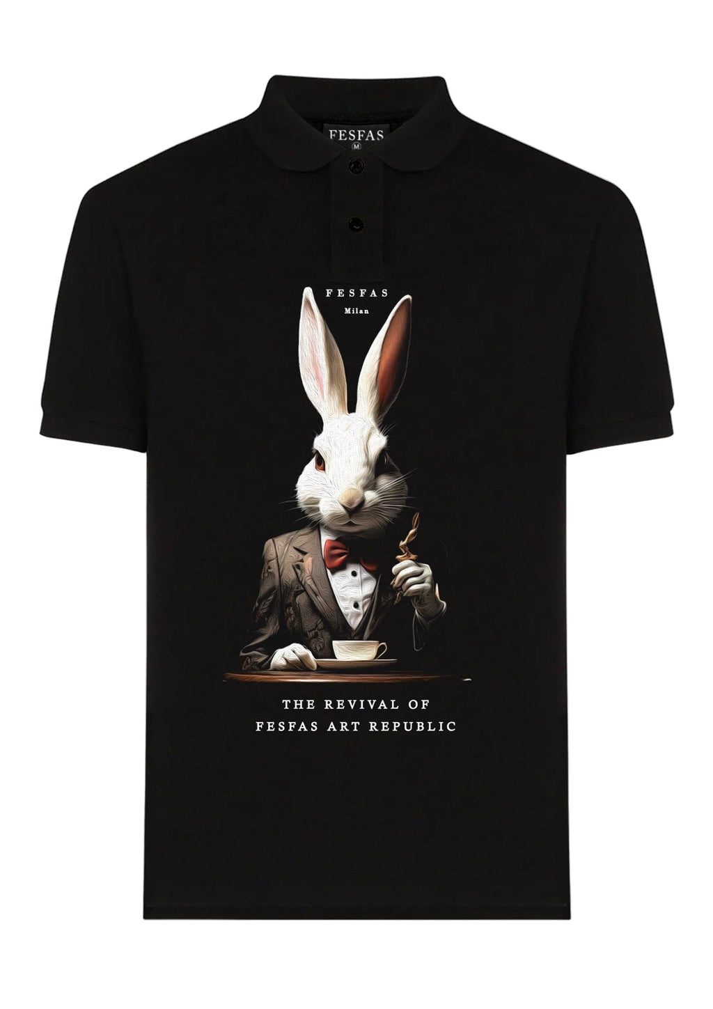 FesFas Rabbit-print Polo Shirt | Black