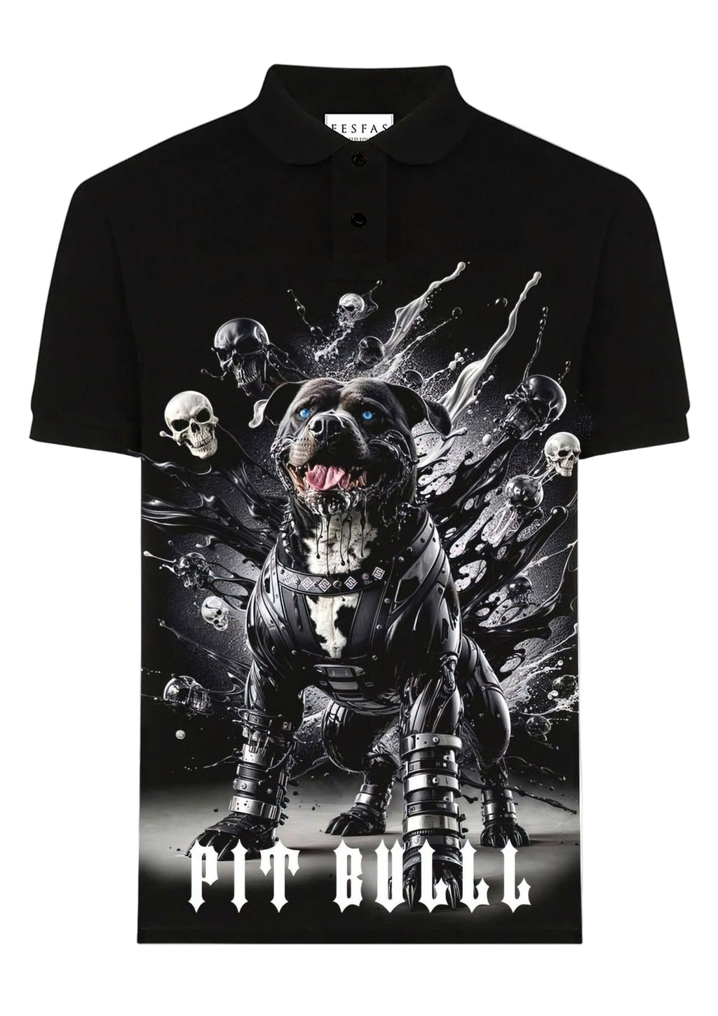 FesFas Bulldog-print Polo Shirt | Men | Black