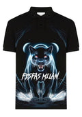 FesFas Panther-print Polo Shirt | Black
