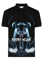 FesFas Panther-print Polo Shirt | Black