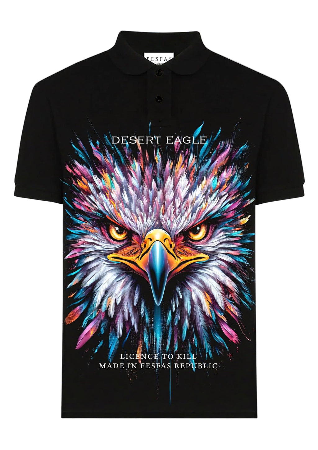 FesFas Eagle-print Polo Shirt | Black