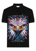 FesFas Eagle-print Polo Shirt | Black