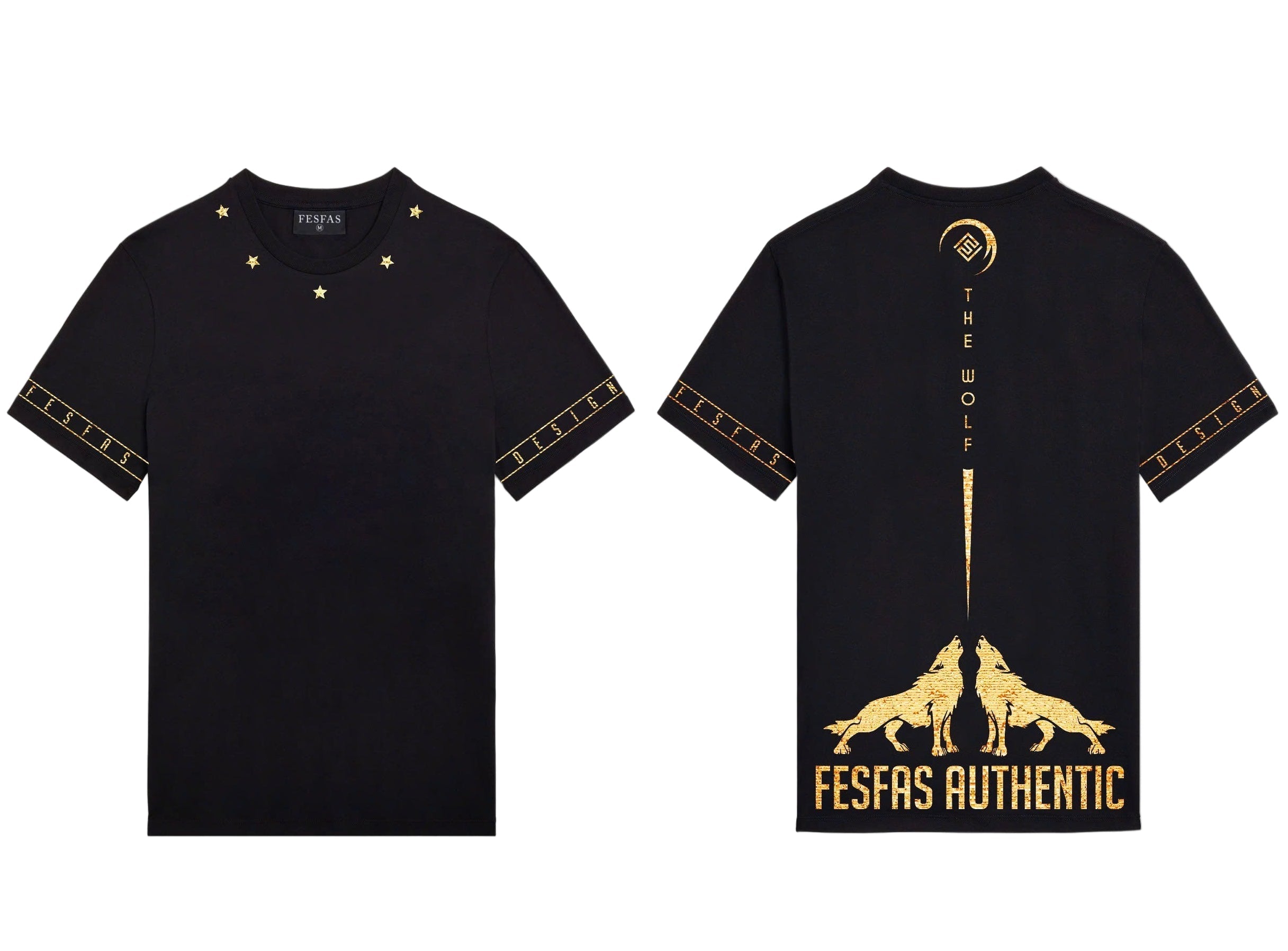 FesFas wolf-print T-shirt | Black