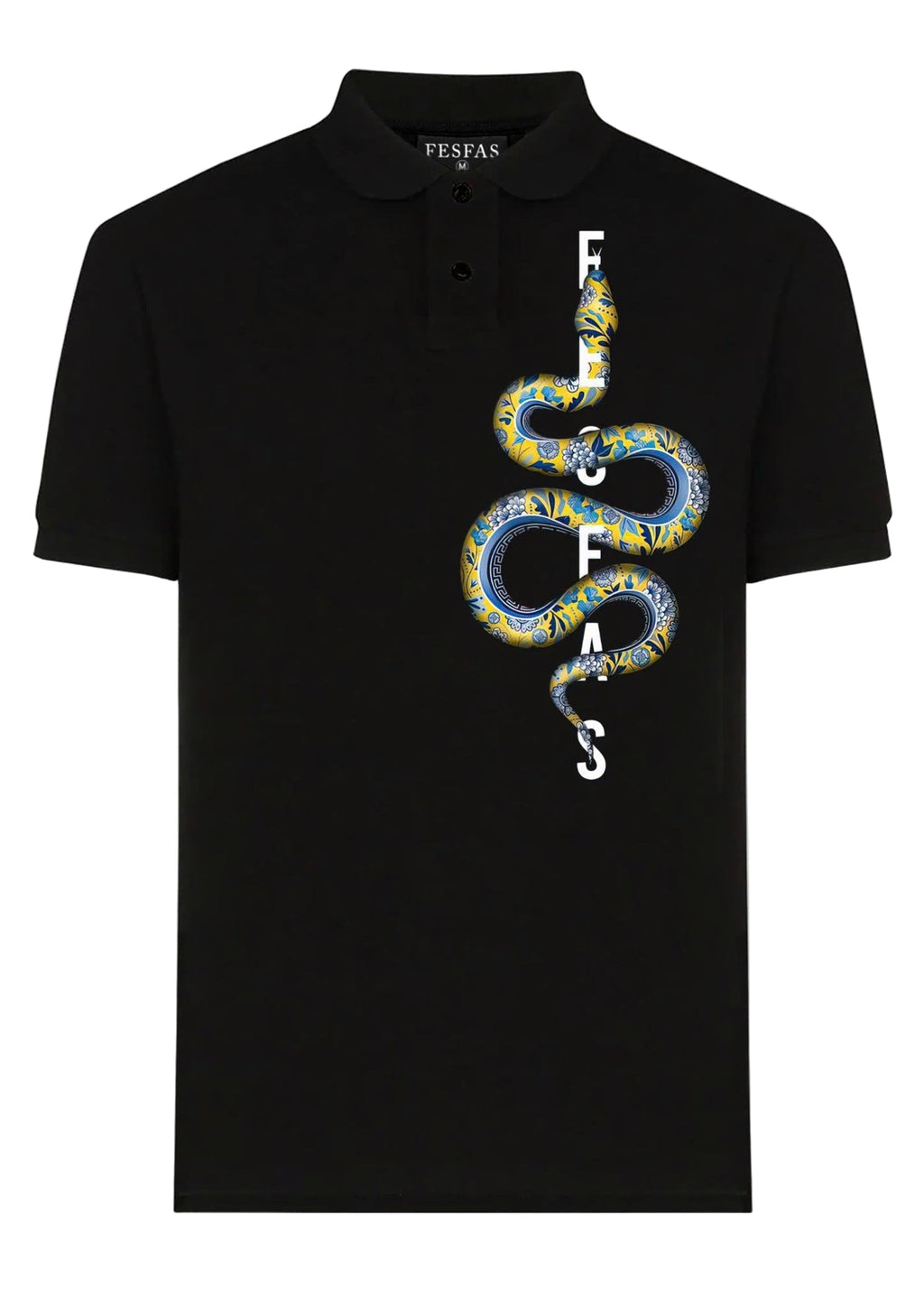 FesFas Snake-print Polo Shirt | Black