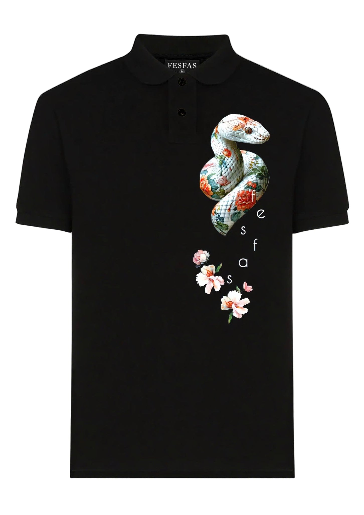 FesFas Snake-print Polo Shirt | Black