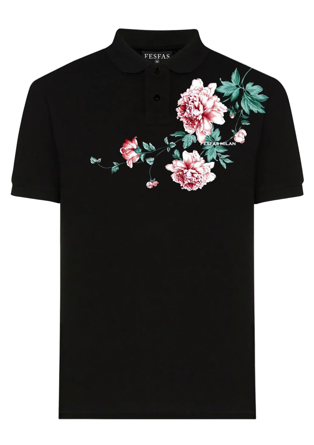 FesFas Floral-print Polo Shirt | Black