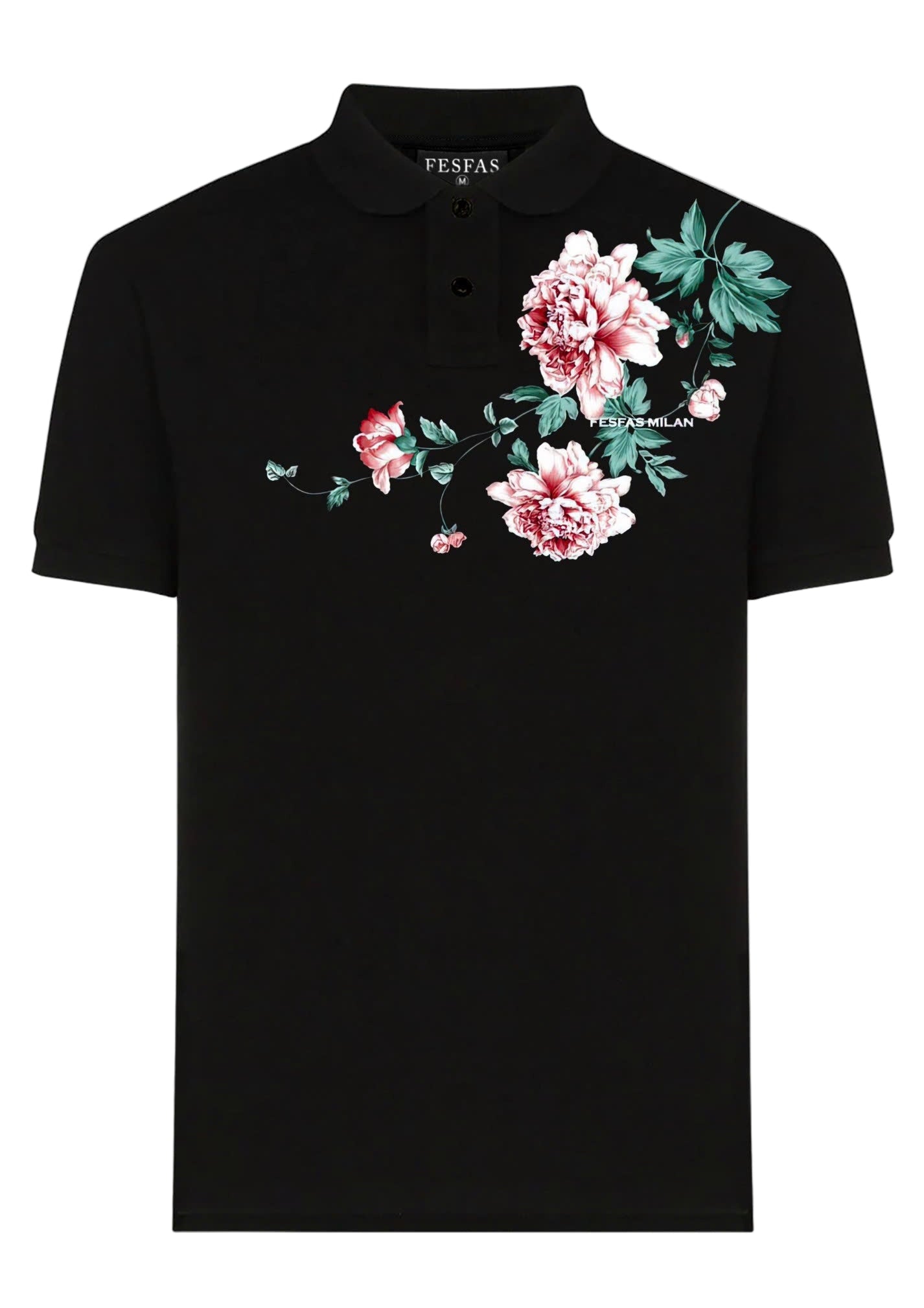 FesFas Floral-print Polo Shirt | Black