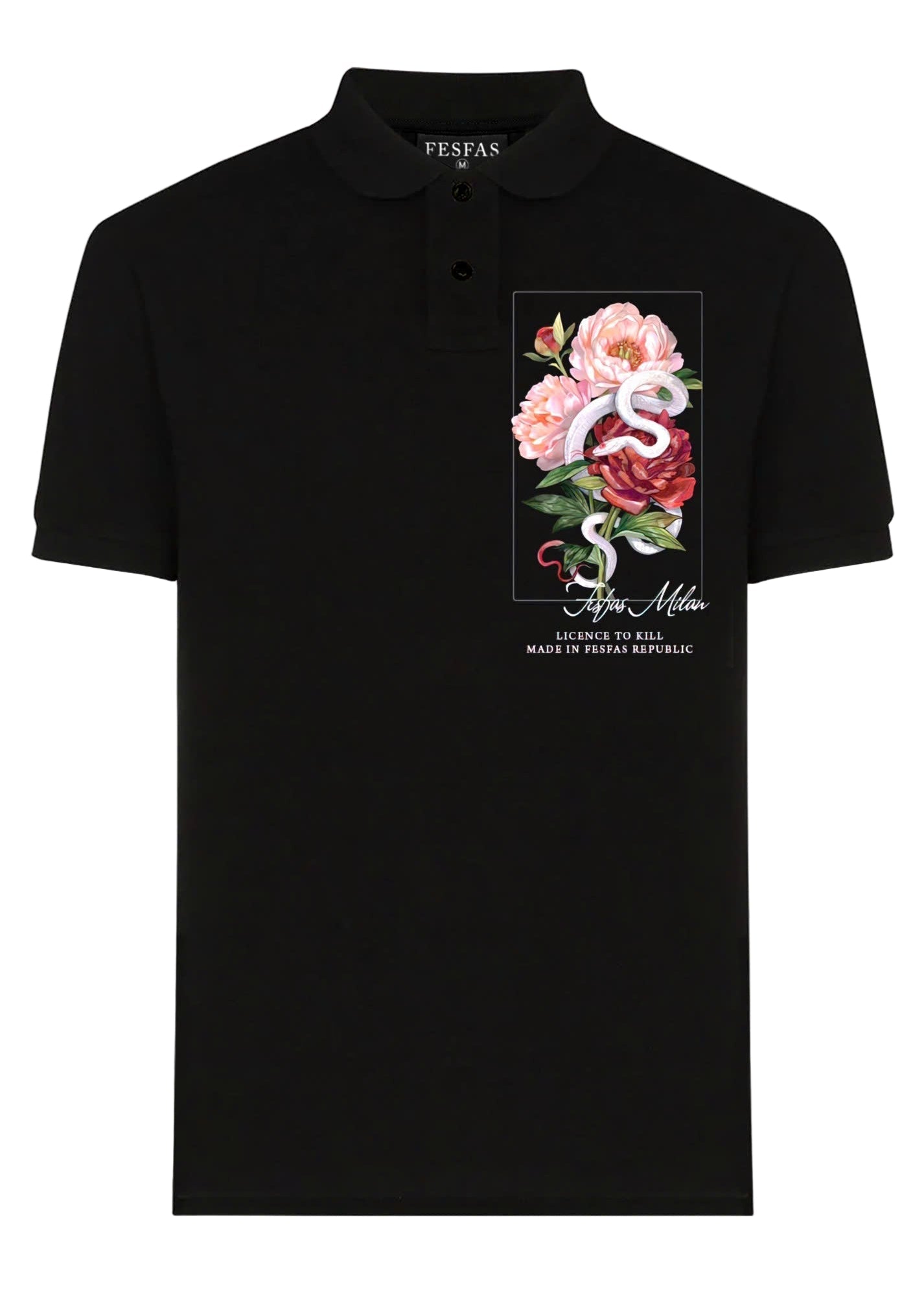 FesFas Floral-print Polo Shirt | Black