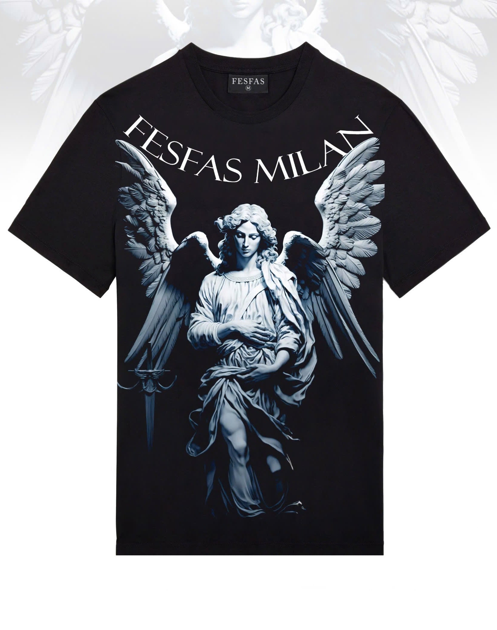 FesFas angel-print T-shirt | Black | Men