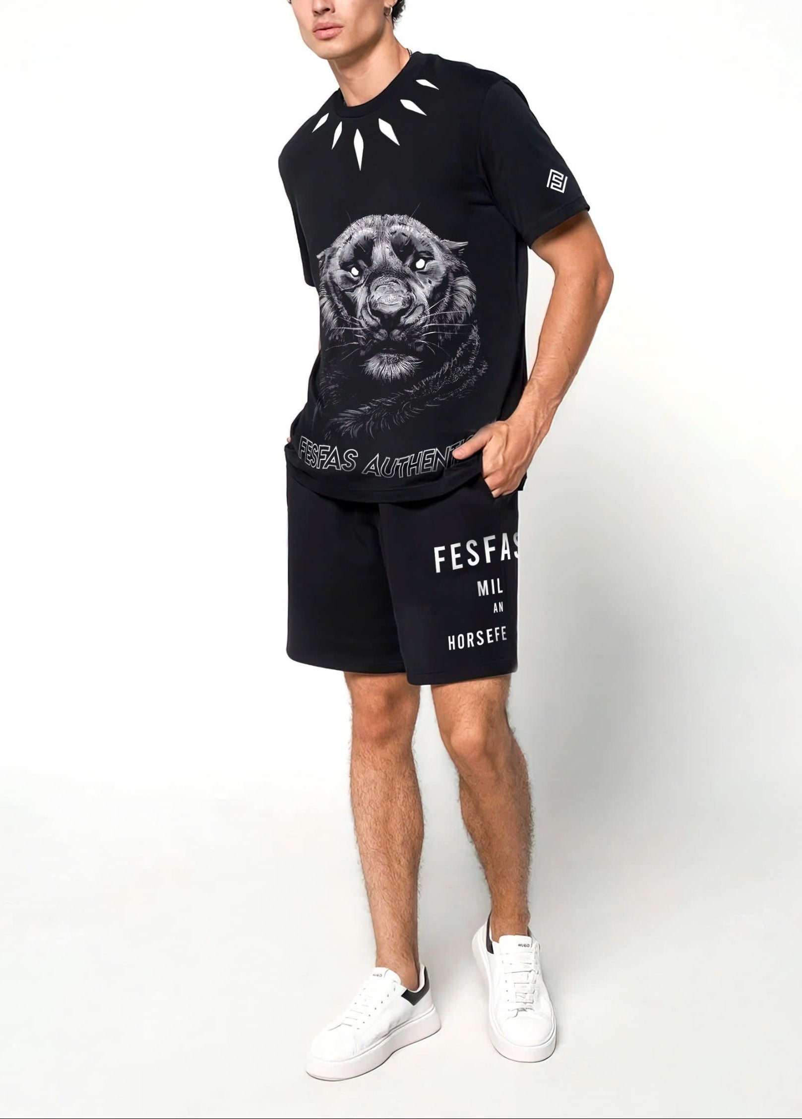 FesFas tiger-print T-shirt | Black