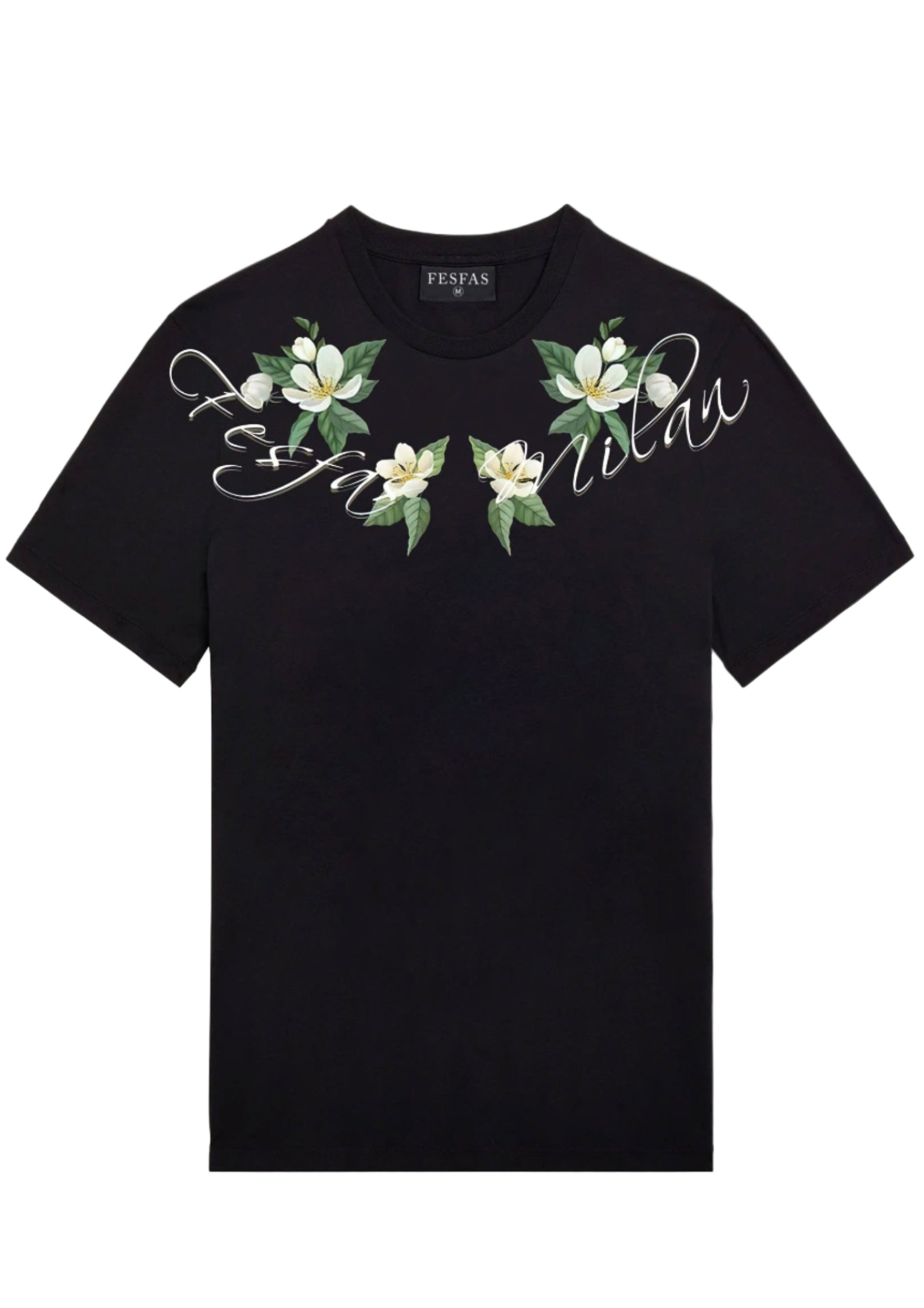 FesFas flowers-print T-shirt | Black