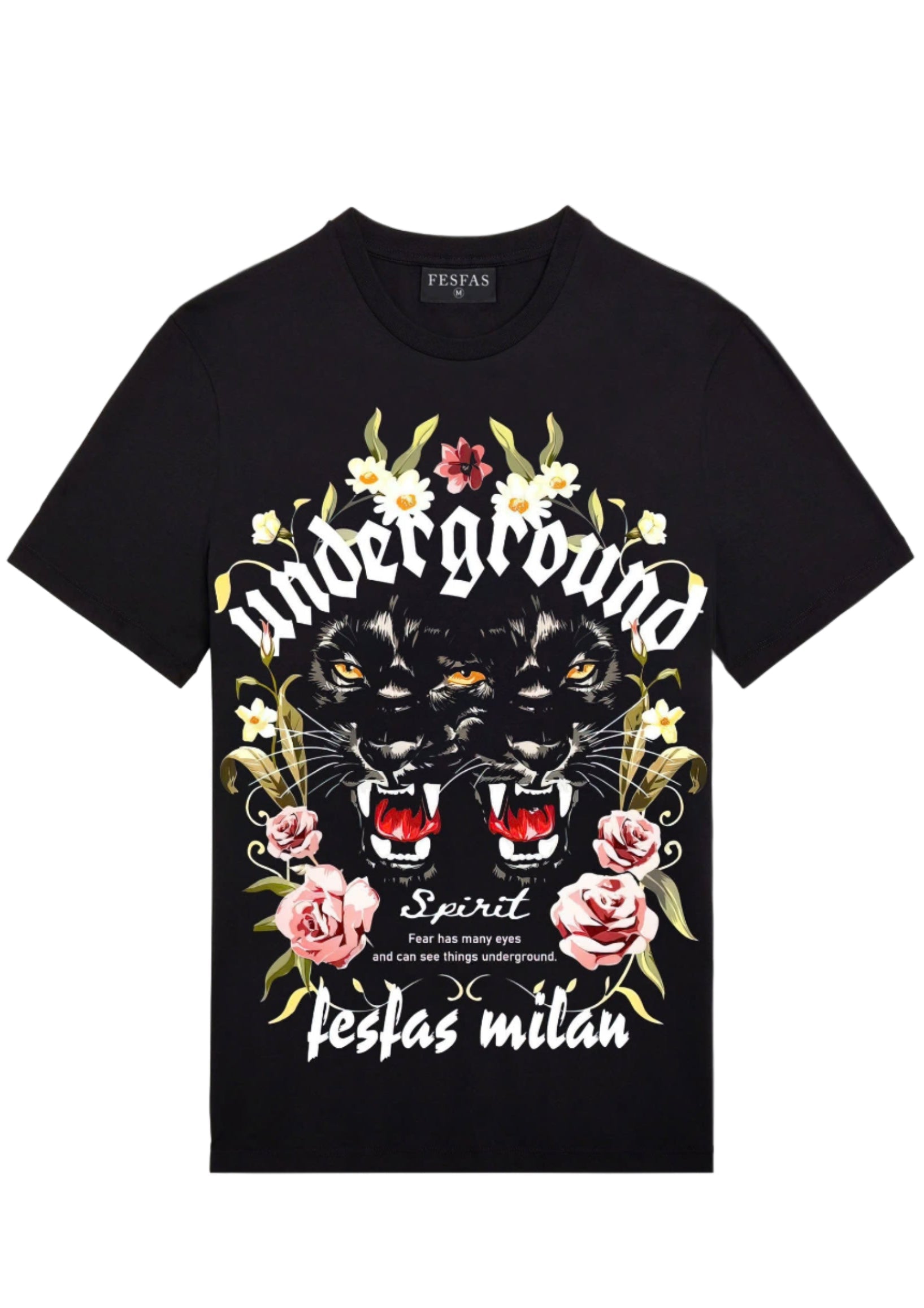 FesFas panther-print T-shirt | Black
