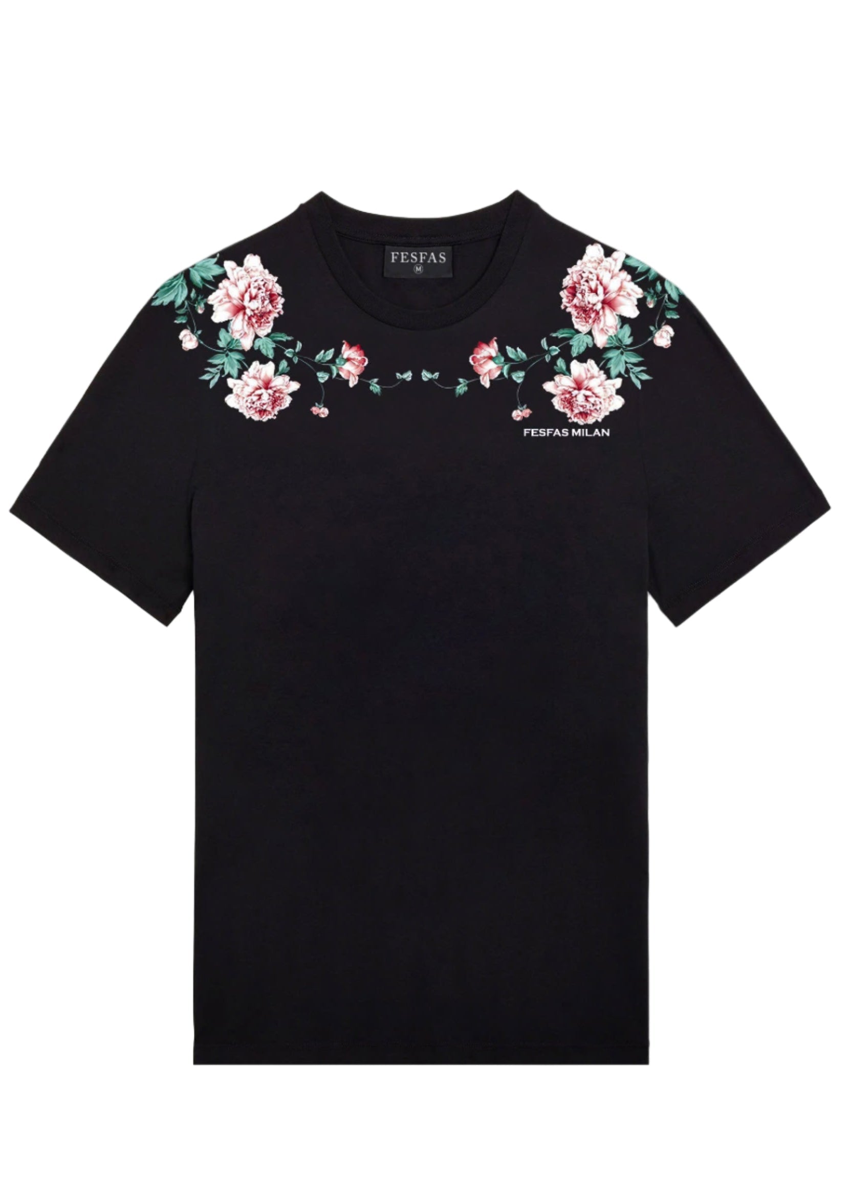 FesFas flowers-print T-shirt | Black