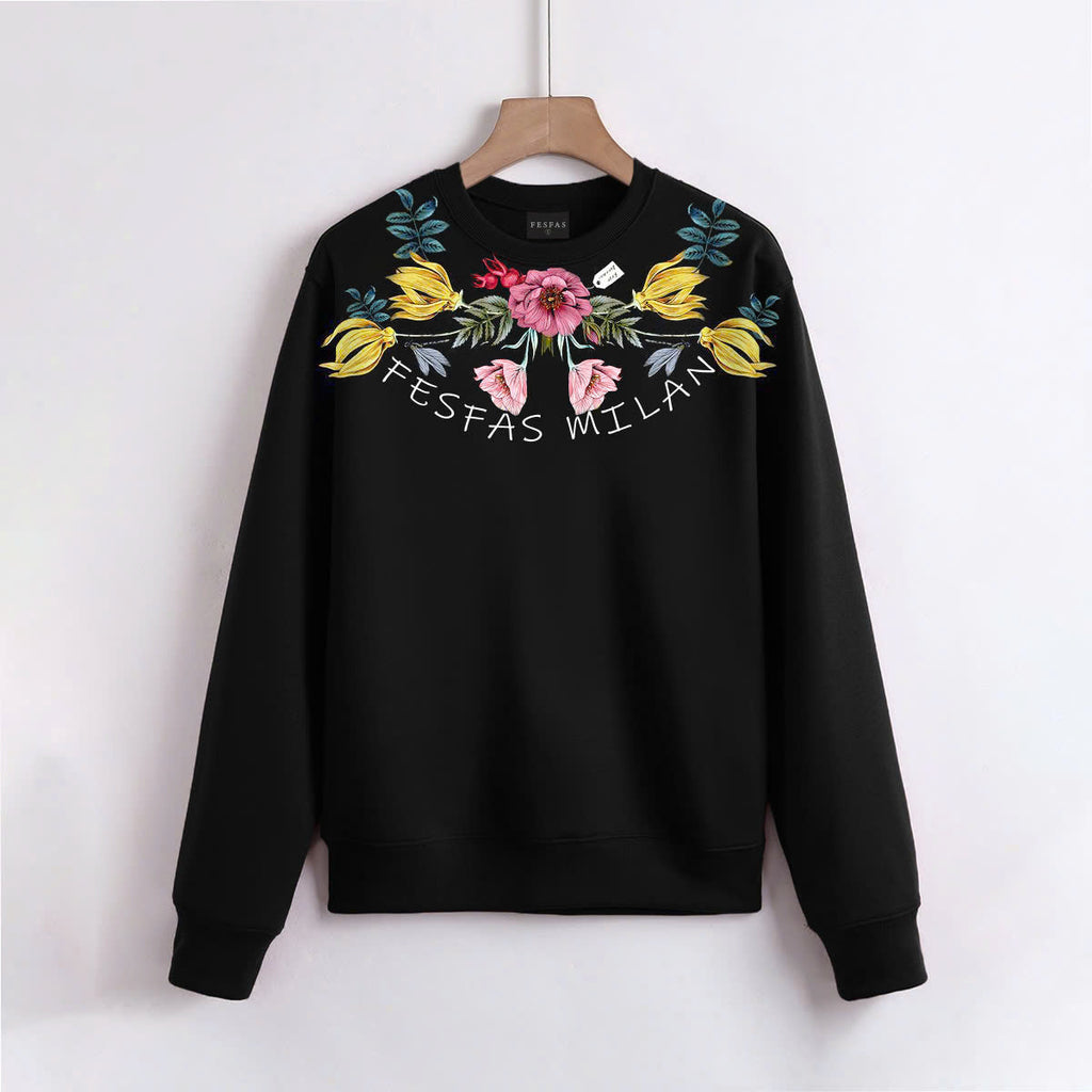 FesFas Flower-print Sweatshirt | Black