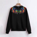 FesFas Feathers-print Sweatshirt Set | Black